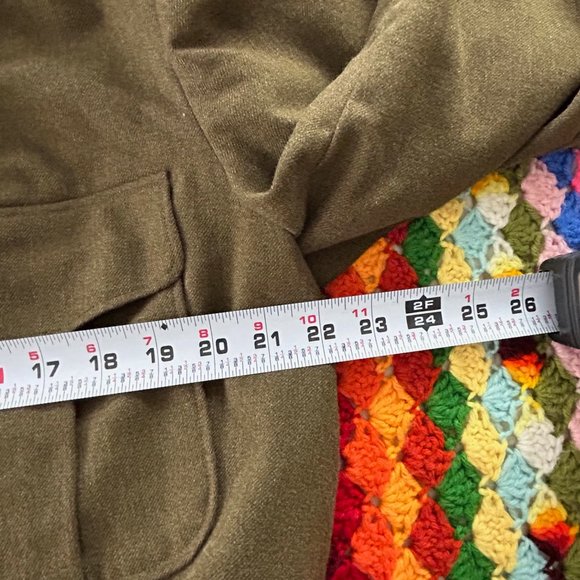 Vintage 60s Cropped Lined Wool Button Up Oversized Menswear Military Coa… - Picture 7 of 13